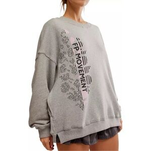 Free People Movement All Star Logo pullover in Heather gray